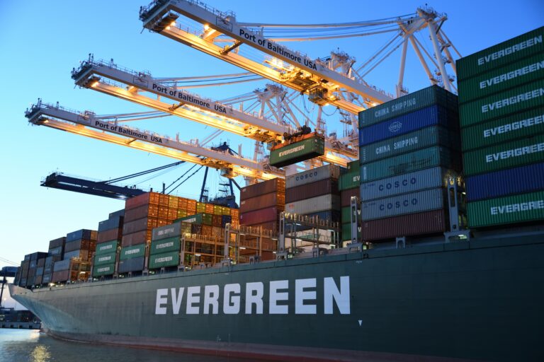 Container ship at the Port of Long Beach