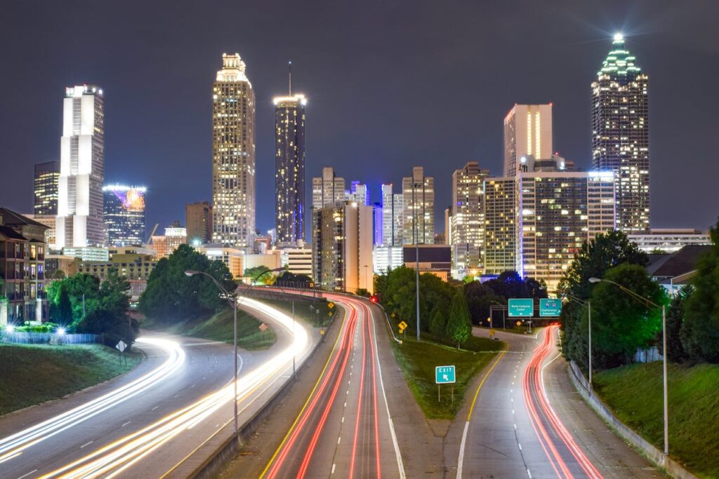 Atlanta skyline at night